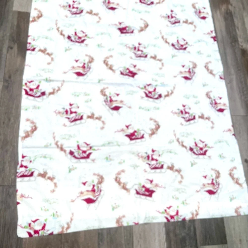 Pottery Barn Kids Santa Nursery Toddler Flannel Crib SHEET ~ Santa's Sleigh ~